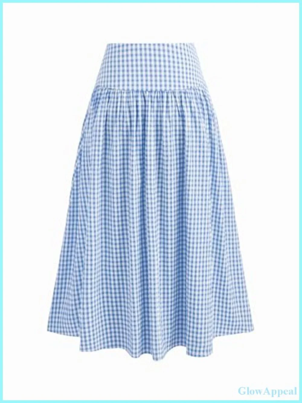 Gingham Maxi Skirt High Waist A-Line Long Plaid Summer Vacation